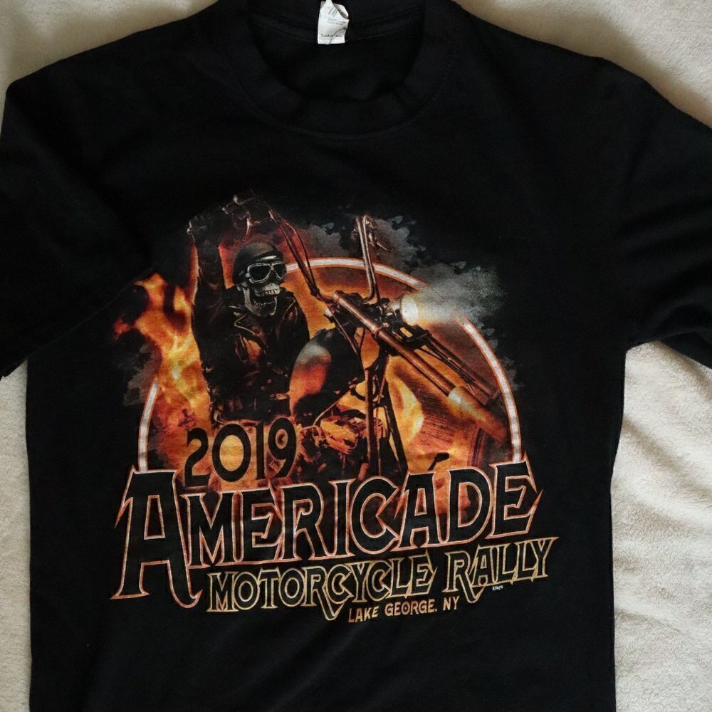 Anvil Americade Motorcycle Graphic Tshirt Size Small